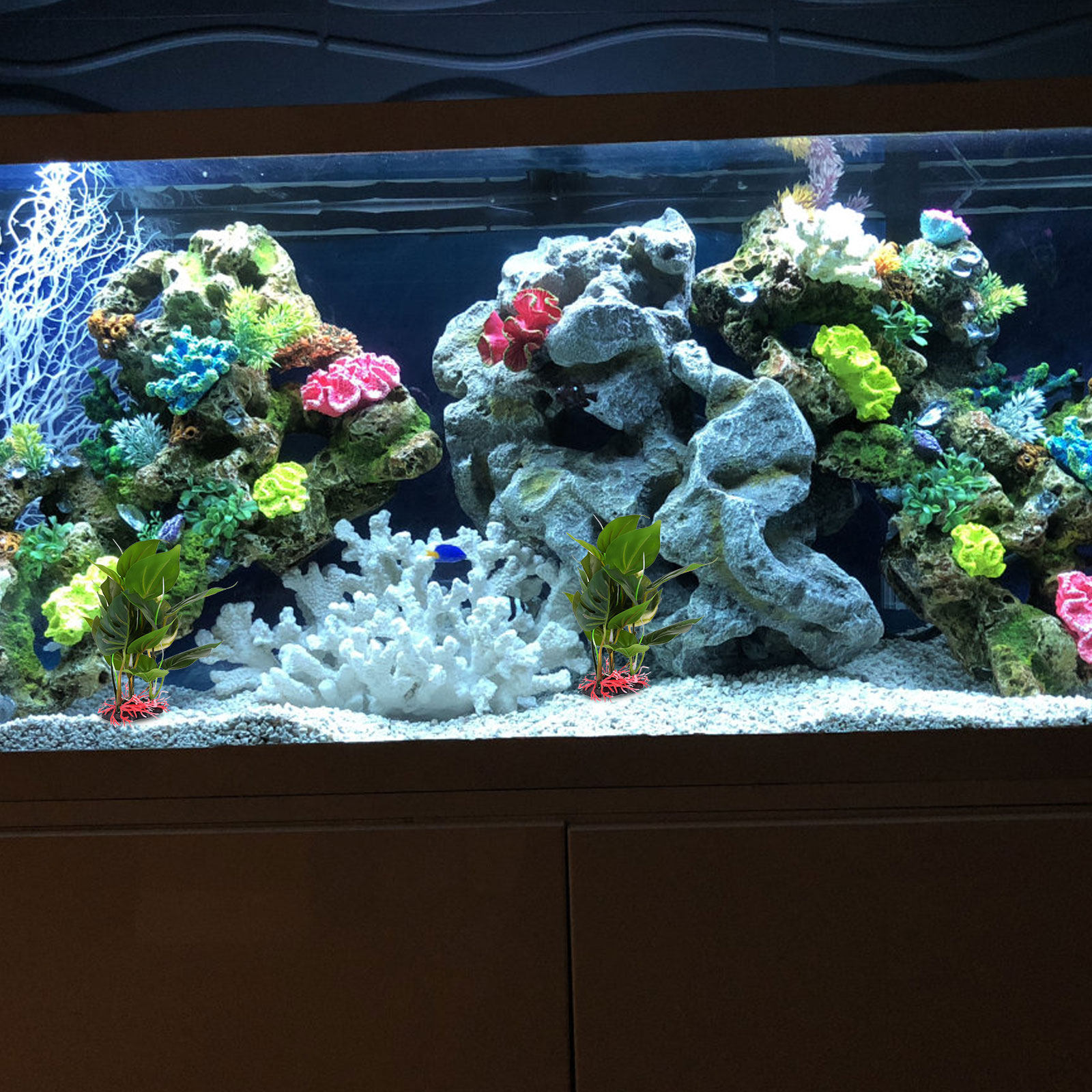 Lifelike Artificial Green Plan - Non Planted Aquarium Fish recension och pris