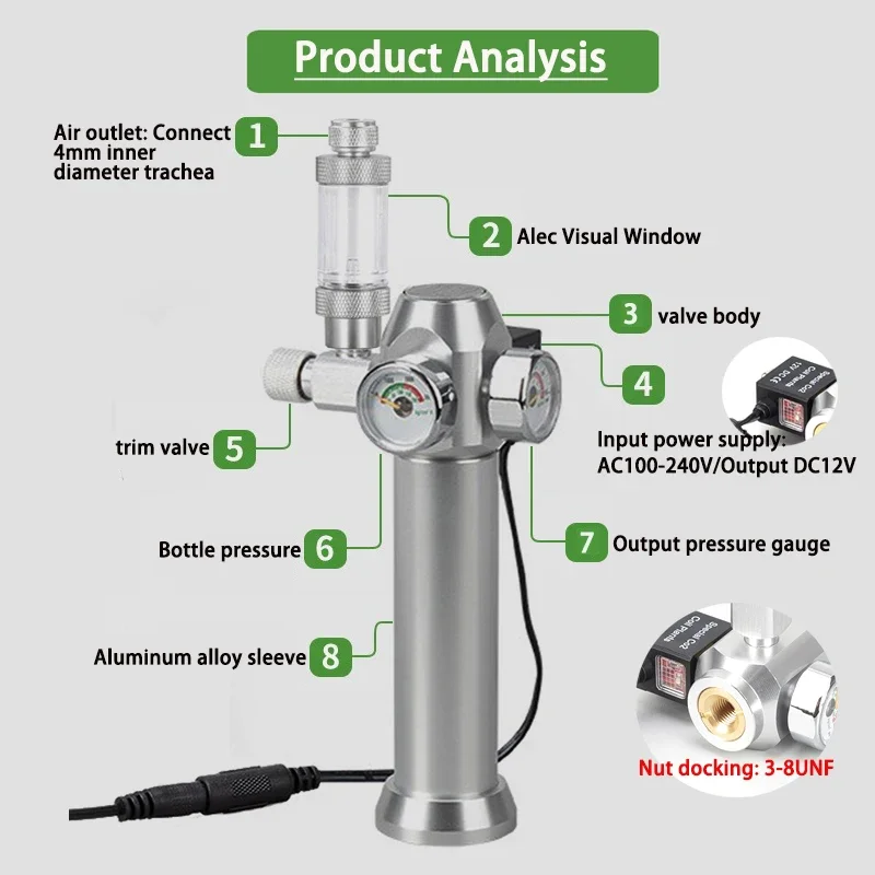 Aquarium CO2 Regulator Solenoi - Glass Co2 Drop Checker recension och pris