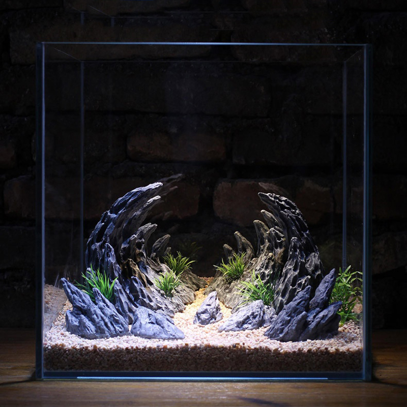 Fish Tank Simulation Stone Can - Planted Aquarium With Rocks recension och pris